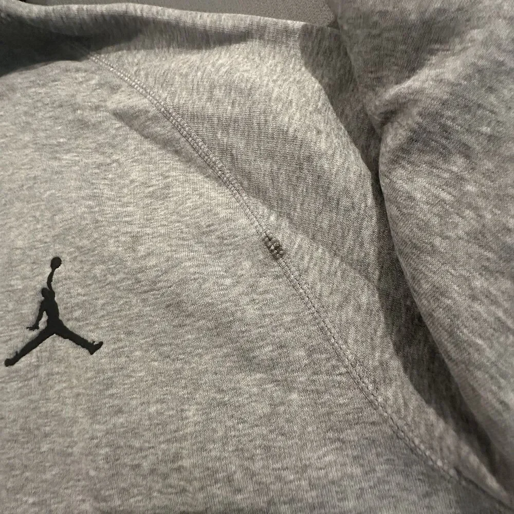 Air Jordan Hoodie Mens 2XL Full Zip Jumpman Logo Gray Fleece Mock Neck